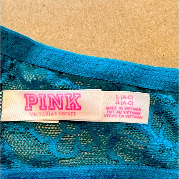 PINK Lace Bralette in Dark Turquoise Lace - Picture 4 of 6